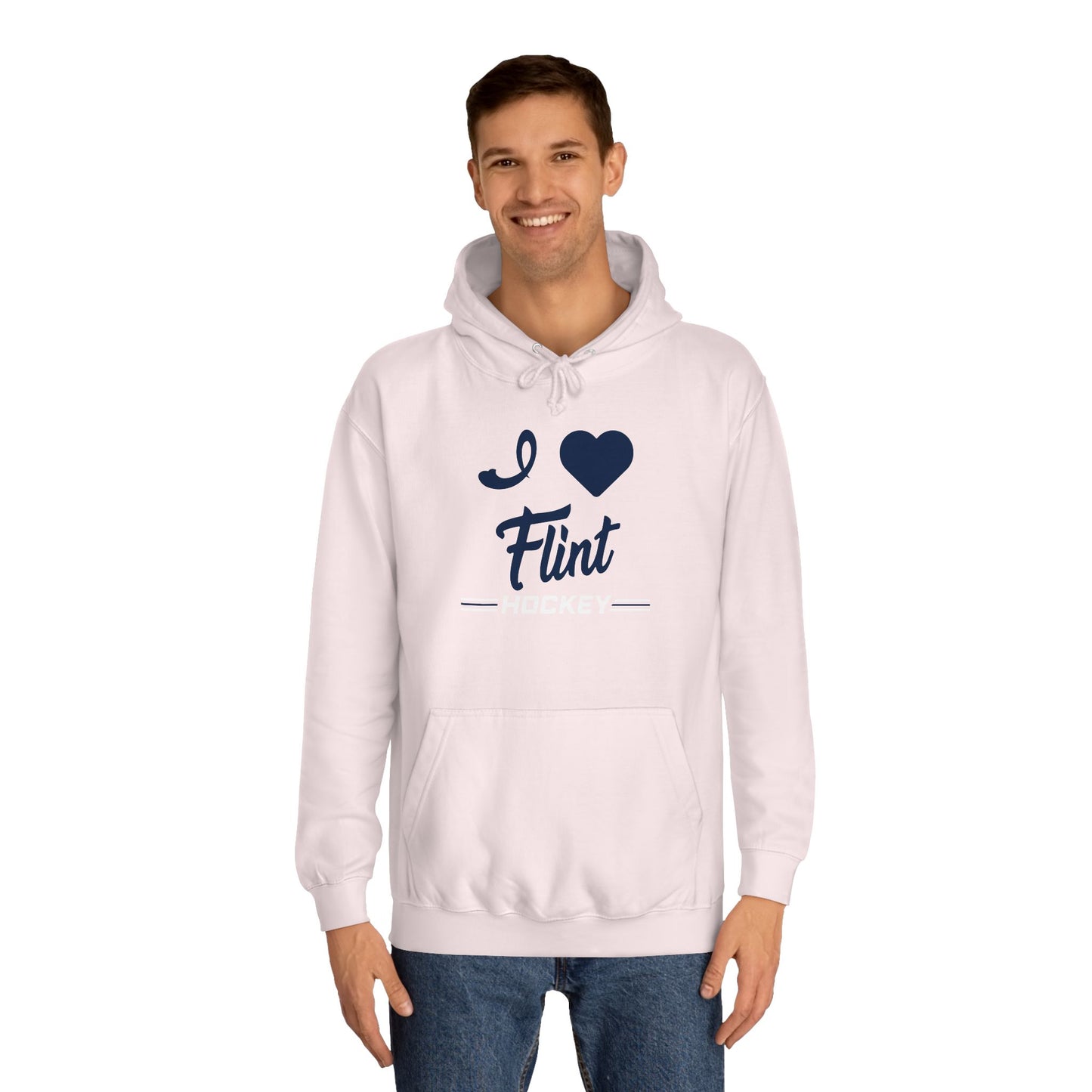 I Love Flint Hockey Unisex College Hoodie