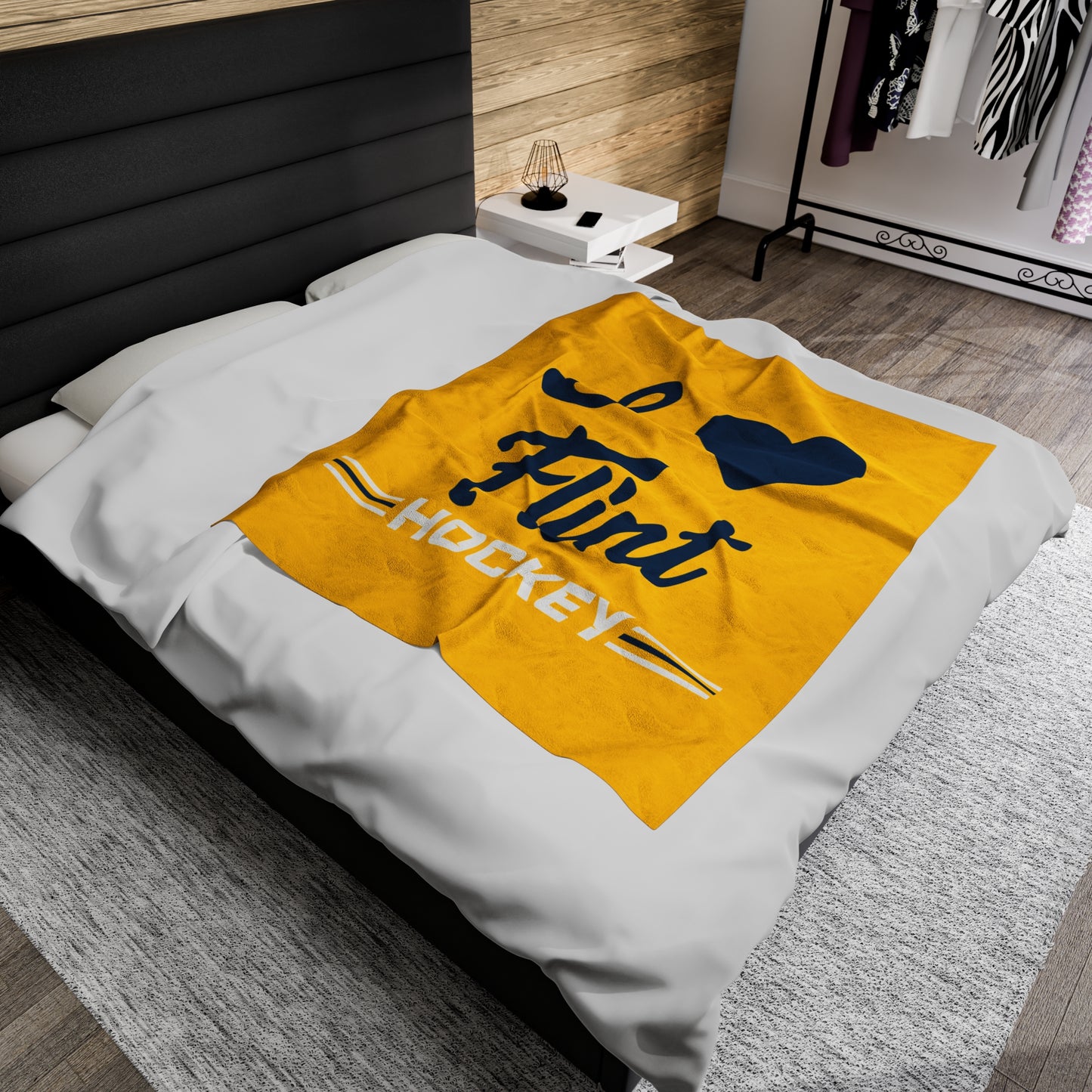 I Heart Flint Hockey Plush Blanket