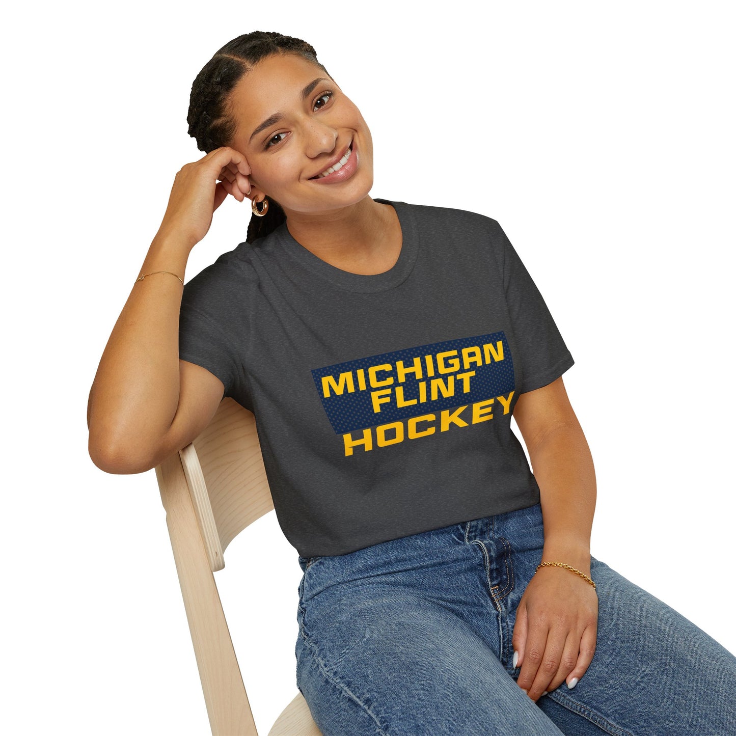 Michigan Flint Hockey Unisex Softstyle T-Shirt