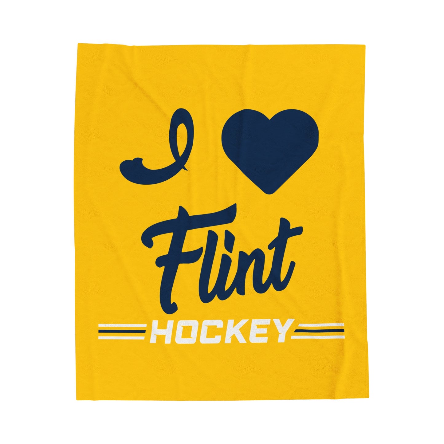 I Heart Flint Hockey Plush Blanket