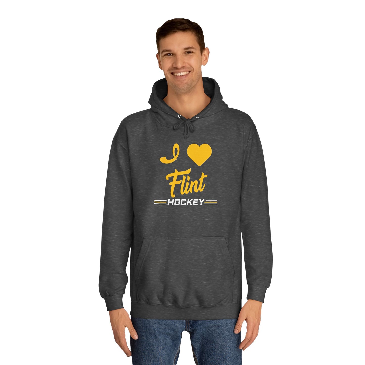 I Love Flint Hockey Unisex College Hoodie