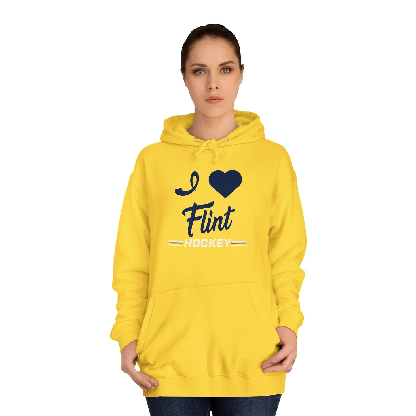 I Love Flint Hockey Unisex College Hoodie