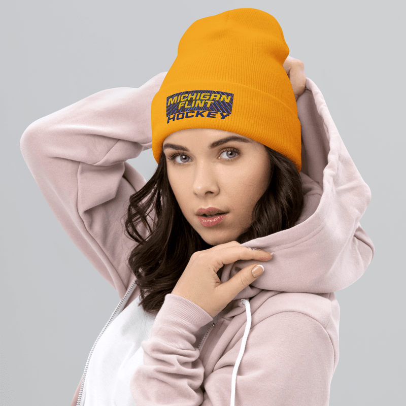Michigan Flint Hockey Cuffed Beanie